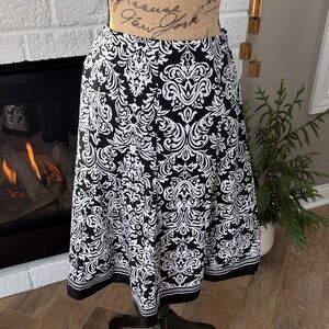 Robbie Bee Black and White A-Line Skirt